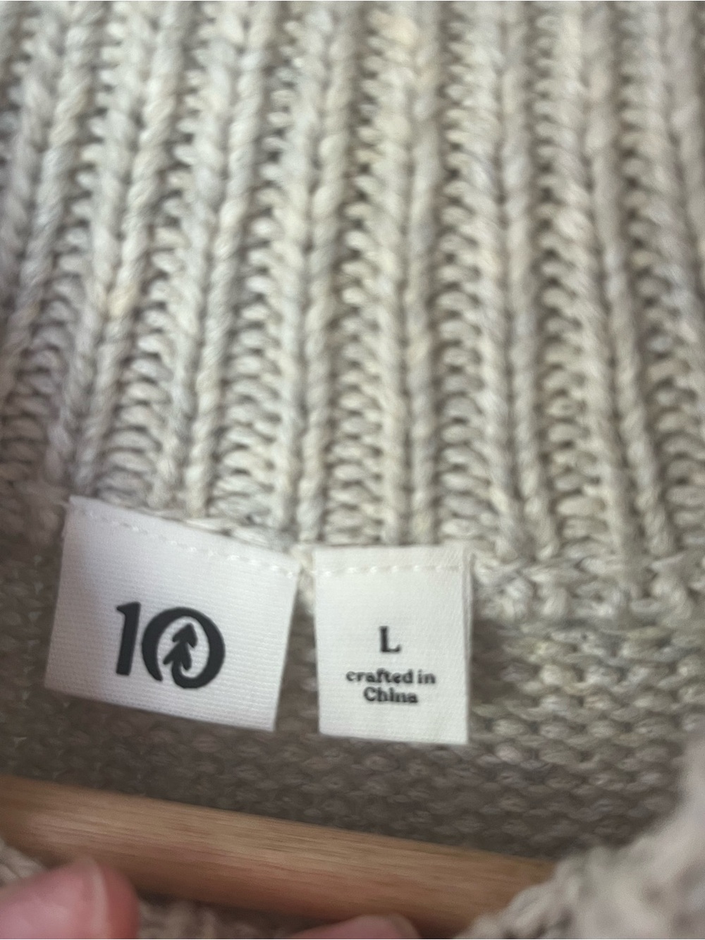 tentree Cream and Brown Fair Isle Turtleneck Sweater - Picture 2 of 2